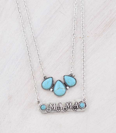 Mama turquoise stone necklace