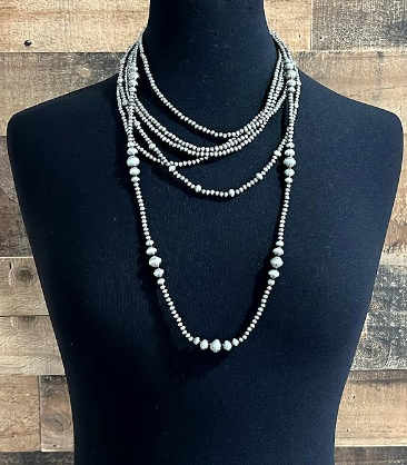Multi strand Navajo necklace - silver