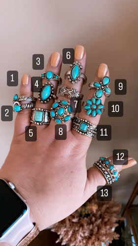 Turquoise stretch rings