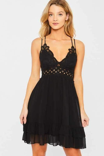 Cami Lace Dress -black