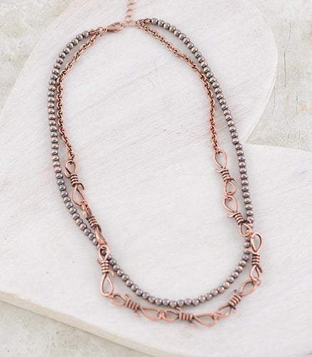 Navajo pearl and barbwire - copper