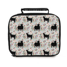 Load image into Gallery viewer, Paisly black heifer and bull lunch bag