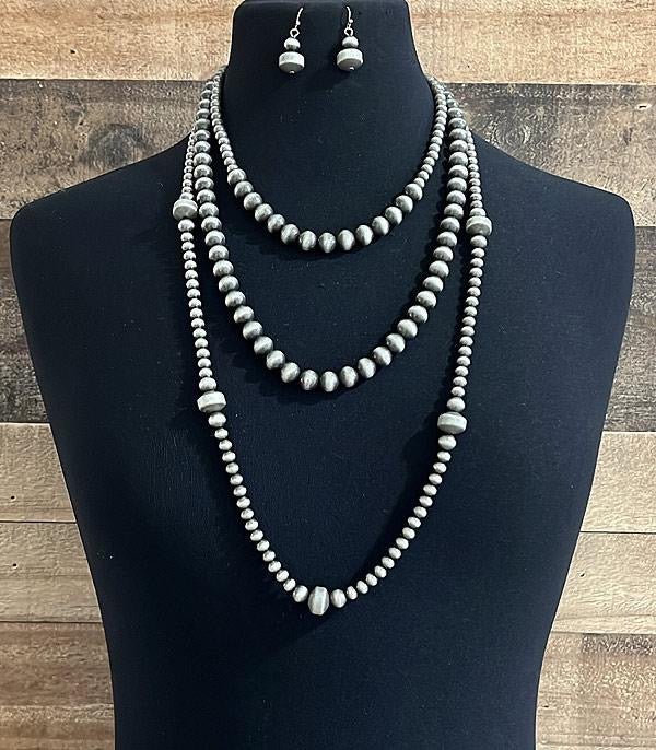 Navajo pearl layered set -silver