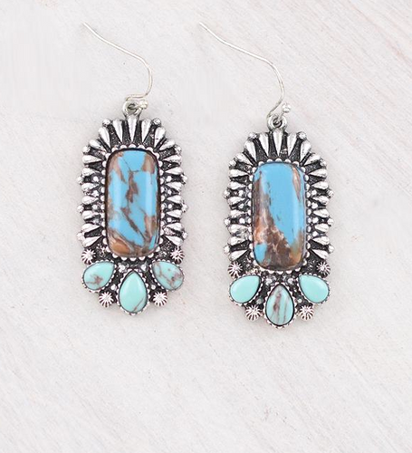 Turquoise stone earrings