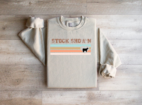 Youth stock show’n steer crewneck- multiple colours