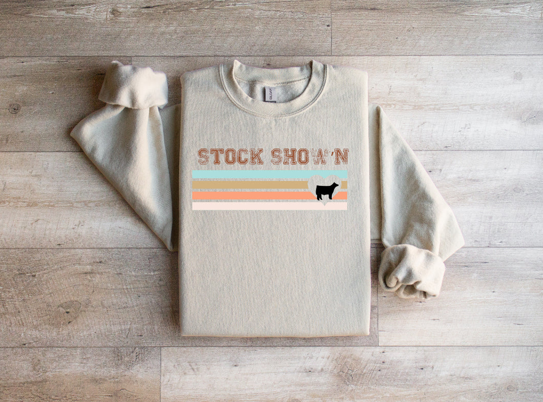 Youth stock show’n steer crewneck- multiple colours