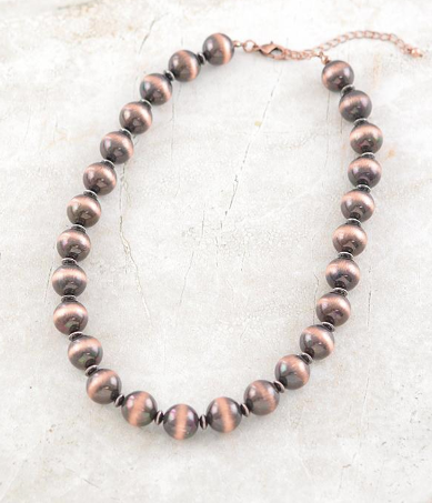 Navajo pearl necklace- copper