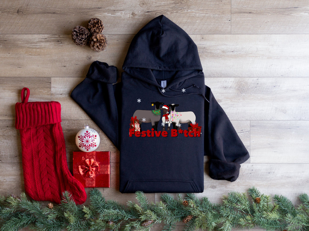 Festive B* tch - lamb Hoodie-adult