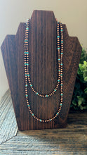 Load image into Gallery viewer, 4MM -COPPER &amp; TURQUOISE PEARL BEADED NECKLACE