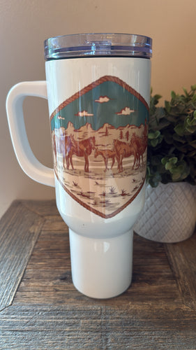 Cowboy & horses -40oz tumbler