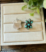 Load image into Gallery viewer, “Dream” HANDMADE STERLING SILVER KINGMAN TURQUOISE POST STUDS EARRINGS