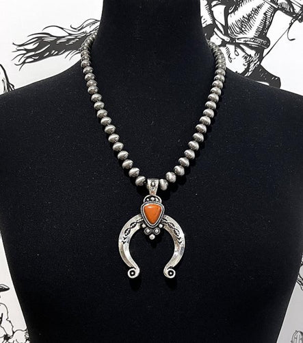 Squash Blossom necklace-brown