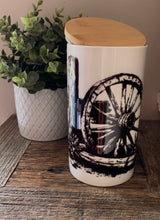 Load image into Gallery viewer, Canister set of 3- wagon wheel