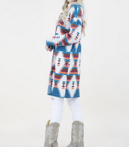 Western Aztec long cardigan