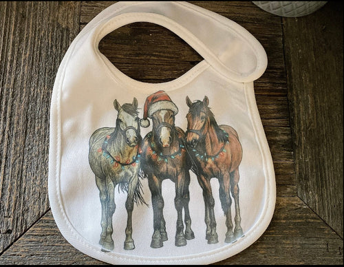 Childrens bib - 3 horses