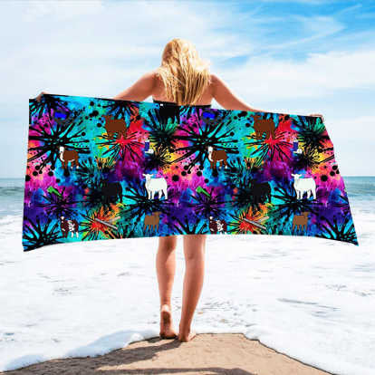 All breeds tie dye 2 beach towel