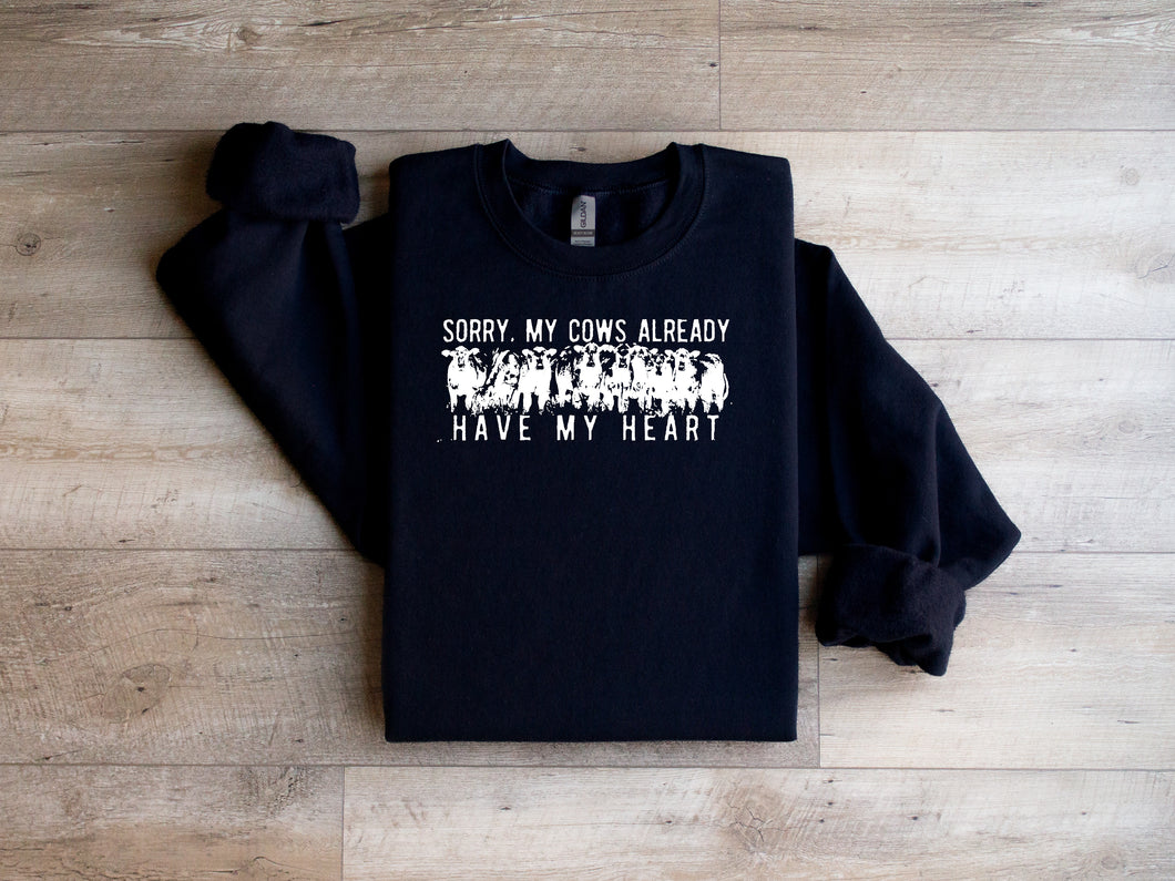 Cows have my heart crewneck- multiple colours