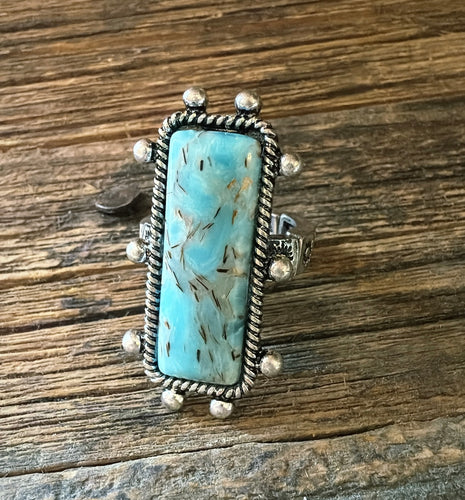 Bar ring -turquoise