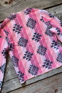 Pink Aztec mesh top