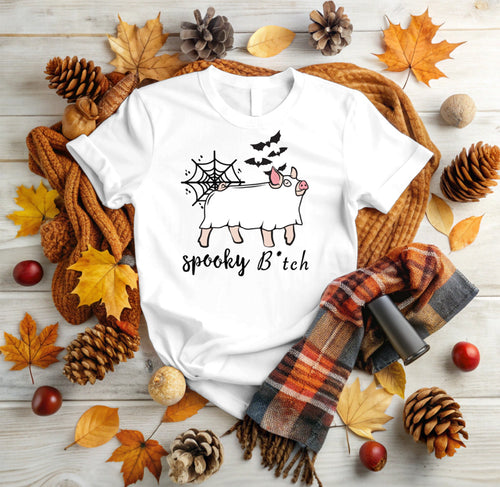 Spooky B*tch-  pig-t shirt (multiple colours)