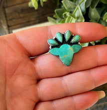 Load image into Gallery viewer, “Forever lady” HANDMADE STERLING SILVER KINGMAN TURQUOISE ADJUSTABLE COW RING