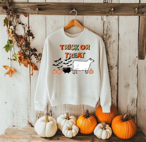 Trick or treat - sheep, beef, dairy  crewneck  (multiple colours)
