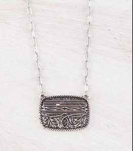 Boot stitch buckle necklace