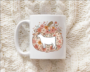 Pumpkin beef ( multiple breed options)ceramic mug