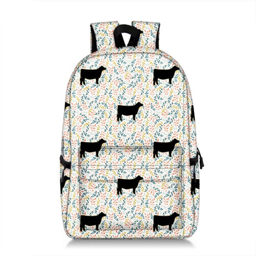 Black heifer  floral backpack