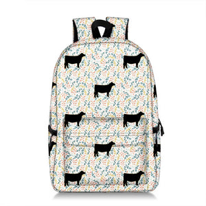 Black heifer  floral backpack
