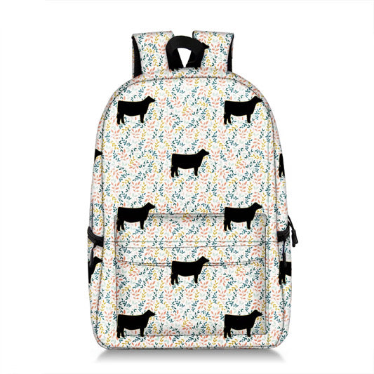Black heifer  floral backpack