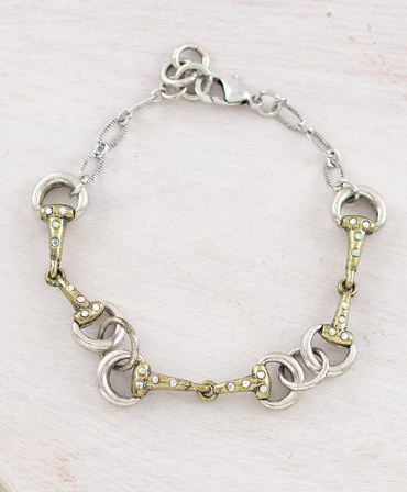Horsebit chain bracelet-silver/gold