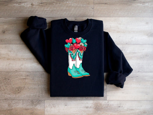 Western boots crewneck- multiple colours