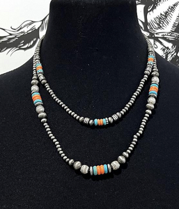 2 strand Navajo pearls-multi coloured
