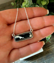 Load image into Gallery viewer, HANDMADE STERLING SILVER WHITE BUFFALO BAR NECKLACE