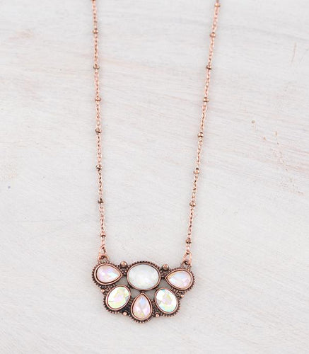 Copper half moon necklace