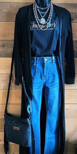 Sheer duster - black