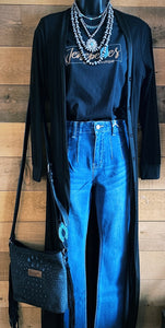 Sheer duster - black