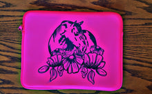 Load image into Gallery viewer, Hot pink spring floralLaptop/ tablet Sleeve( heifer, horse, lamb, highland)