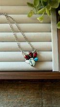 Load image into Gallery viewer, “Gloriana” STERLING SILVER GOLDEN ICE BLUE-DAHLIA ROSE COW NECKLACE