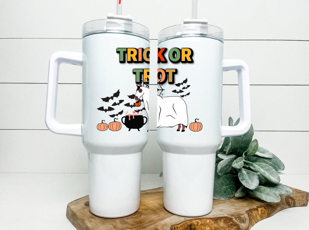 Trick or trot Handled tumbler 40z