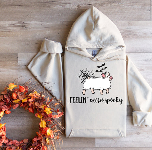 Feelin extra spooky -pig-hoodie