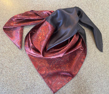 Load image into Gallery viewer, Red paisley and brown patchwork wild rag