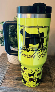 Handled tumbler 40z - fresh fit -neon yellow