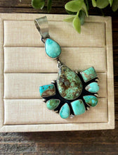 Load image into Gallery viewer, “Lady Blossom” HANDCRAFTED STERLING SILVER &amp; TURQUOISE CLUSTER PENDANT