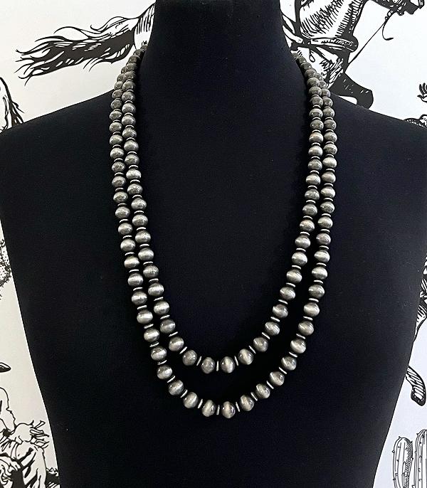 Navajo pearl 60” necklace - silver