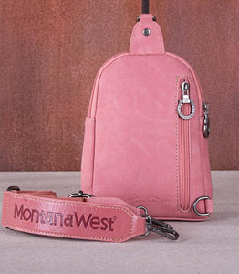 Boot stitch sling bag-pink