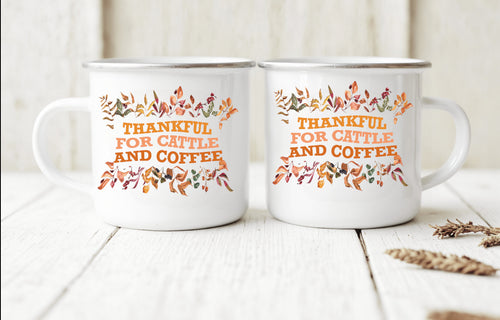 Cattle & coffee  camping mug