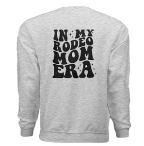 In my rodeo mom mom era- black writing-crewneck multiple colours)