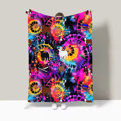 Tie dye #3light fleece blankets multiple sizes